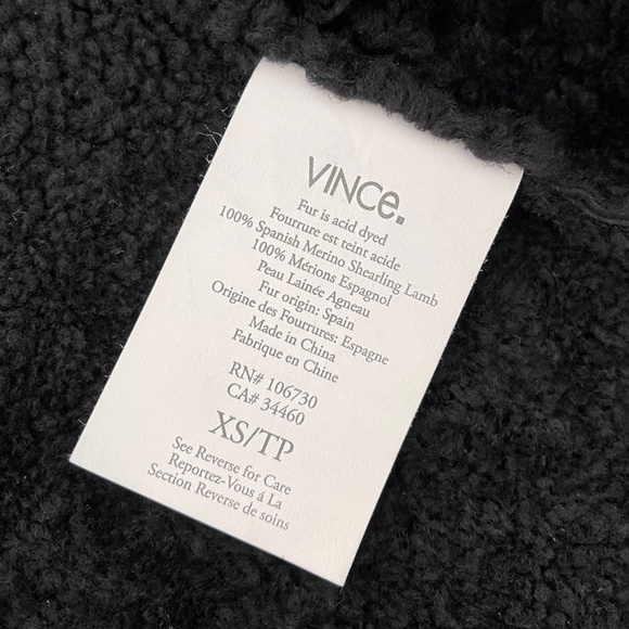 VINCE Genuine Shearling Jacket in Black - Picture 7 of 8
